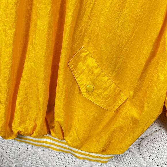 VTG LIZ WEAR (Liz Claiborne) Yellow Varsity 80s Windbreaker Jacket Sz S - Picture 4 of 10